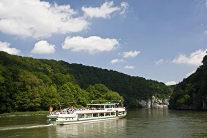 GERMANY, Bayern-Bavaria, Weltenburg. Tour boat by the Danube Gorge GERMANY, Bayern-Bavaria, Weltenburg. Tour boat by the Danube Gorge