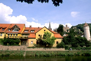Germany Wertheim Colorful Old Town by Rhine River Germany Wertheim Colorful Old Town by Rhine River