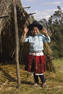 Girl (9 years) in traditional dress, Vicos, Peru. (MR) Girl (9 years) in traditional dress, Vicos, Peru. (MR)