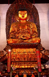 Gold Buddhist Statue Jade Buddha Temple Jufo Si Shanghai China Most famous buddhist Gold Buddhist Statue Jade Buddha Temple Jufo Si Shanghai China Most famous buddhist