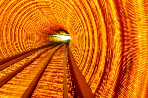 Golden Highway Rail Abstract Underground Railway Pudong Bund Shanghai China Shanghai China Golden Highway Rail Abstract Underground Railway Pudong Bund Shanghai China Shanghai China