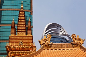 Golden Temples Dragons Roof Top Jing An Tranquility Temple Shanghai China Richest Golden Temples Dragons Roof Top Jing An Tranquility Temple Shanghai China Richest