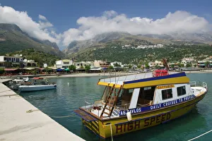 GREECE, CRETE, Rethymno Province, Plakias: Town and Harbor GREECE, CRETE, Rethymno Province, Plakias: Town and Harbor