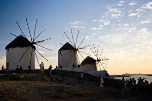 Greece and Greek Island of Mykonos and the harbor town of Hora with the famous windmills Greece and Greek Island of Mykonos and the harbor town of Hora with the famous windmills