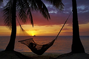 Hammock and sunset, Plantation Island Resort, Malolo Lailai Island, Mamanuca Islands Hammock and sunset, Plantation Island Resort, Malolo Lailai Island, Mamanuca Islands