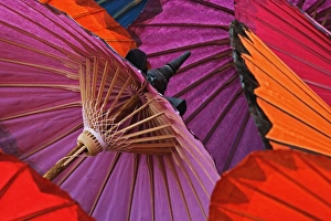Hand made decorative umbrellas, Umbrella Making Center, Bo Sang, near Chiang Mai Hand made decorative umbrellas, Umbrella Making Center, Bo Sang, near Chiang Mai