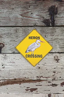 Heron Crossing sign at the Glendale Narrows on the Los Angeles River Heron Crossing sign at the Glendale Narrows on the Los Angeles River