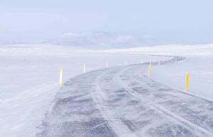 The Highland of Iceland close to the ring road during winter in stormy and sunny weather conditions The Highland of Iceland close to the ring road during winter in stormy and sunny weather conditions
