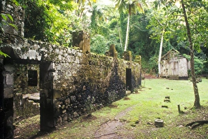 Historic French sugar mill, Anse Chastanet, Sourfriere, St. Lucia, Caribbean Historic French sugar mill, Anse Chastanet, Sourfriere, St. Lucia, Caribbean