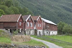 Historical building at Otterness Farm Over looking Flam, Flam norway is nestled in Historical building at Otterness Farm Over looking Flam, Flam norway is nestled in