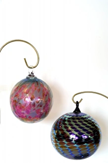 Holiday still life. Hand blown glass Christmas ornaments. Property released Holiday still life. Hand blown glass Christmas ornaments. Property released
