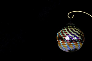 Holiday still life. Hand blown glass Christmas ornament. Property released Holiday still life. Hand blown glass Christmas ornament. Property released