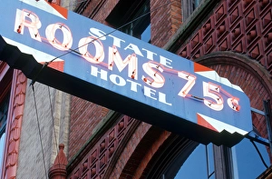 Hotel; sign; historic; Pioneer Square; Seattle, Washington; neon; architecture Hotel; sign; historic; Pioneer Square; Seattle, Washington; neon; architecture