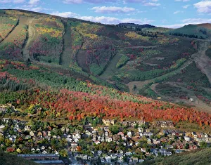 Houses in older section of Park City & Ski Resort covered in Fall Colors, Utah Houses in older section of Park City & Ski Resort covered in Fall Colors, Utah