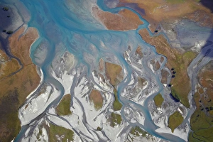 Hunter River and Lake Hawea, South Island, New Zealand - aerial Hunter River and Lake Hawea, South Island, New Zealand - aerial
