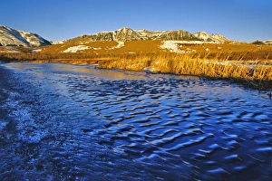 Ice Ripples on pond in Waterton Lakes National Park in Alberta Canada Ice Ripples on pond in Waterton Lakes National Park in Alberta Canada