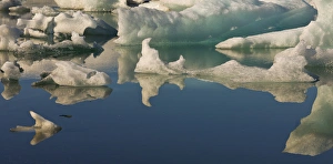 Iceberg formations broken off from the Breidamerkurjokull glacier, part of the Vatnajokull Iceberg formations broken off from the Breidamerkurjokull glacier, part of the Vatnajokull