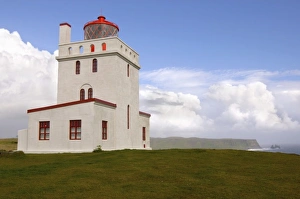Iceland, Vik, Dyrholaey Light (Vik Lighthouse), Dyrholaos bay Iceland, Vik, Dyrholaey Light (Vik Lighthouse), Dyrholaos bay