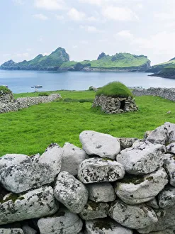 The islands of St Kilda archipelago in Scotland. Island of Hirta , Traditonal Cleit The islands of St Kilda archipelago in Scotland. Island of Hirta , Traditonal Cleit