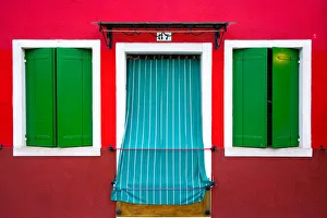Italy, Burano. Colorful house windows and walls Italy, Burano. Colorful house windows and walls