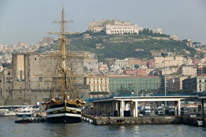 ITALY-Campania-(Bay of Naples)-NAPLES:Italian Tall Ship Amerigo Vespucci - Port of Naples ITALY-Campania-(Bay of Naples)-NAPLES:Italian Tall Ship Amerigo Vespucci - Port of Naples