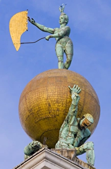 Italy, Venice. Fortune statue on Punta della Dogana art museum Italy, Venice. Fortune statue on Punta della Dogana art museum