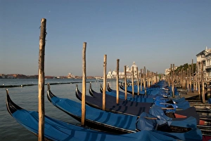 Italy; Venice. Gondolas along the Grand Canal in Venice Italy; Venice. Gondolas along the Grand Canal in Venice