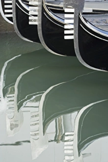 Travel Destination In Europe Prints: Italy, Venice. Gondolas and reflecctions