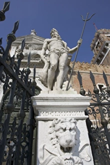 Italy, Venice. Statue of Neptune in front of the Arsenal Italy, Venice. Statue of Neptune in front of the Arsenal