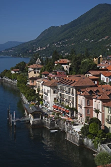 ITALY, Verbano-Cusio-Ossola Province, Cannero Riviera. High angle town view ITALY, Verbano-Cusio-Ossola Province, Cannero Riviera. High angle town view