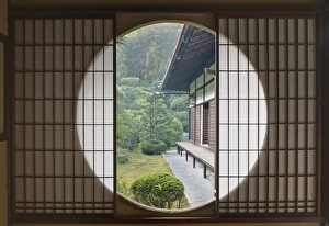 Japan, Kyoto, Sesshuji Temple, Tea House Window Japan, Kyoto, Sesshuji Temple, Tea House Window