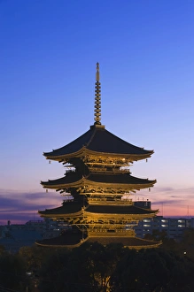Japan, Kyoto, To-ji Temple Pagoda at Twilight Japan, Kyoto, To-ji Temple Pagoda at Twilight