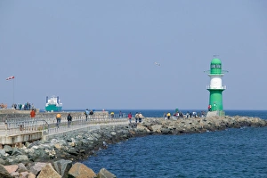 Warnemunde Lighthouse Prints: jetty lighthouse, warnemunde