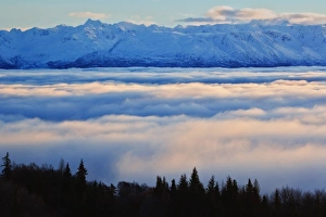 Kachemak Bay and Kenai Mountains during winter sunset from Homer, Alaska Kachemak Bay and Kenai Mountains during winter sunset from Homer, Alaska