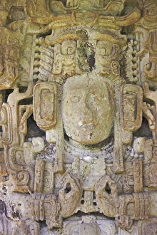 King 15, Stele M, Mayan ruins in Copan, UNESCO World Heritage site, Honduras King 15, Stele M, Mayan ruins in Copan, UNESCO World Heritage site, Honduras