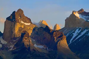 Landscape of Torres del Paine and Cuerno del Paine at sunrise, Patagonia, Chile Landscape of Torres del Paine and Cuerno del Paine at sunrise, Patagonia, Chile