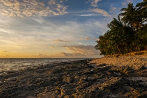 Late afternoon light on a beach on Beachcomber island, Mamanucas islands, Fiji, South Late afternoon light on a beach on Beachcomber island, Mamanucas islands, Fiji, South