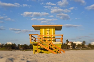 Lifeguard hut, South Beach, Miami, Florida, USA Lifeguard hut, South Beach, Miami, Florida, USA