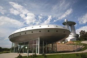 Baltic Architecture Prints: Lithuania, Eastern Lithuania, Moletai, Lithuanian Ethnocosmology Museum buildings