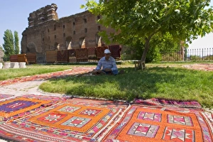 Local kilims sold in front of the Temple of Serapis (Red Hall / Basilica) Pergamon Local kilims sold in front of the Temple of Serapis (Red Hall / Basilica) Pergamon
