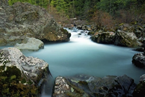 Long Exposure, Breintenbush River, Oregon Cascades, At Sunset Long Exposure, Breintenbush River, Oregon Cascades, At Sunset