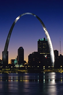 Looking across the Mississippi River to St Louis and Arch Looking across the Mississippi River to St Louis and Arch