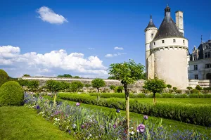 The Marques Tower and garden, Chateau de Chenonceau, Chenonceaux, Loire Valley, France The Marques Tower and garden, Chateau de Chenonceau, Chenonceaux, Loire Valley, France