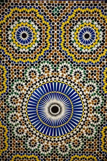 Marrakech, Morocco, Moroccan mosaic tile wall Marrakech, Morocco, Moroccan mosaic tile wall