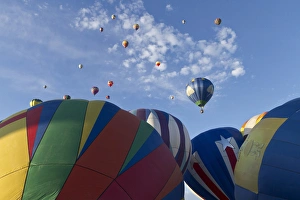 Mass ascension at the Albuquerque Hot Air Balloon Fiesta, New Mexico Mass ascension at the Albuquerque Hot Air Balloon Fiesta, New Mexico