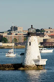 Massachusetts, New Bedford. New Bedford Harbor, Palmer Island Lighthouse Massachusetts, New Bedford. New Bedford Harbor, Palmer Island Lighthouse