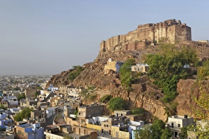 Mehrangarh Fort on hill above modern day Jodhpur, India Mehrangarh Fort on hill above modern day Jodhpur, India