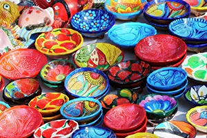 Mexico, Jalisco. Bowls for sale in street market Mexico, Jalisco. Bowls for sale in street market