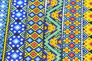 Mexico, Jalisco. Colorful beaded bracelets sold by street vendors Mexico, Jalisco. Colorful beaded bracelets sold by street vendors