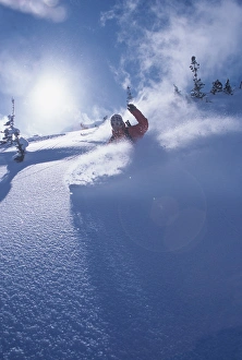 Mike carving fresh snow in Big Cottonwood Canyon, Uinta Wasatch Cache National Forest Mike carving fresh snow in Big Cottonwood Canyon, Uinta Wasatch Cache National Forest